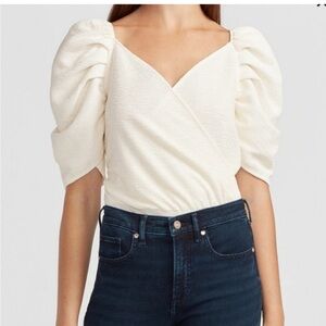 Express puff sleeves bodysuit Ivory Fairy Hyperfeminine Castlecore Size Small